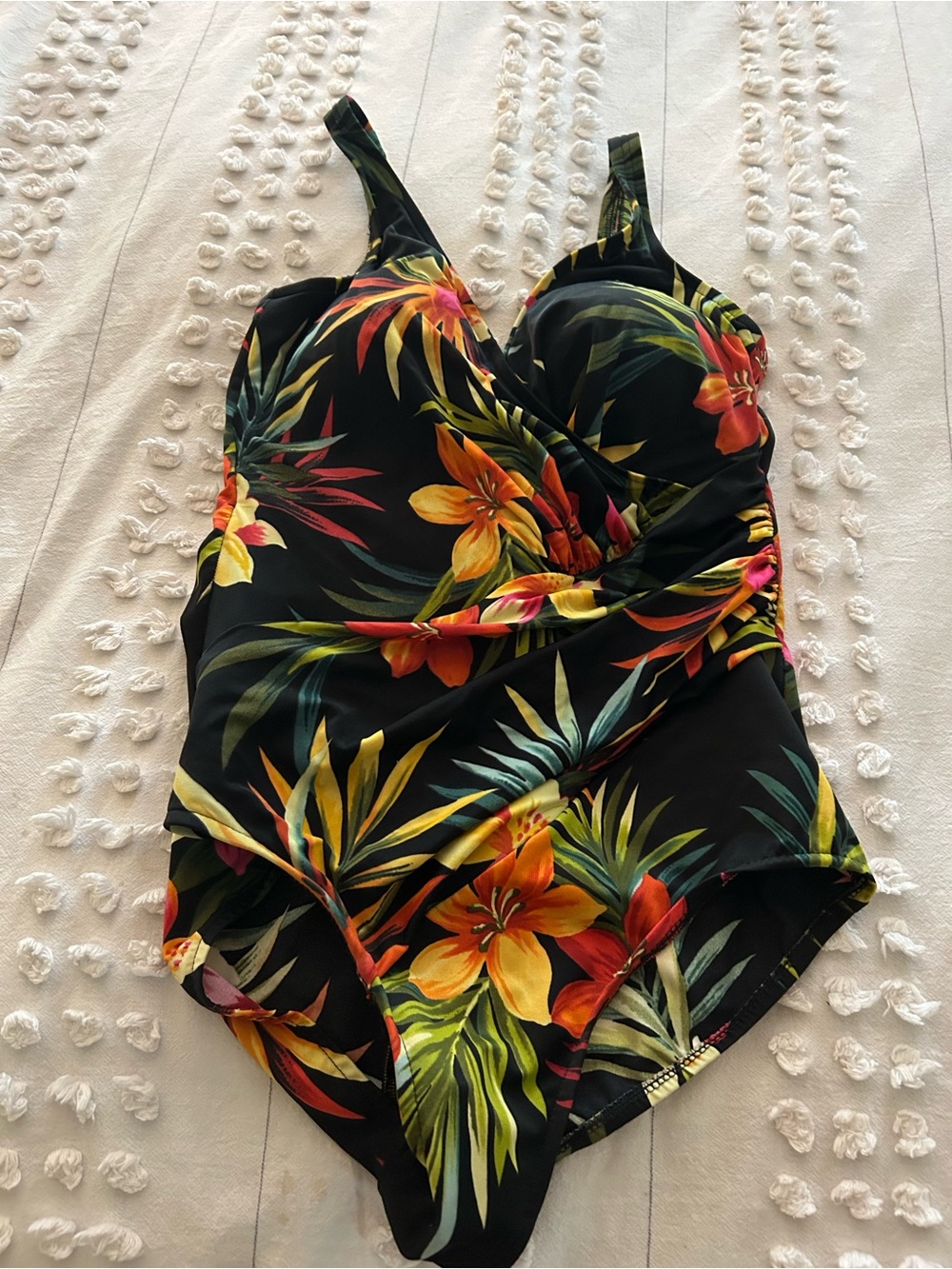 Miraclesuit Black Tropical Floral One-Piece Swimsuit